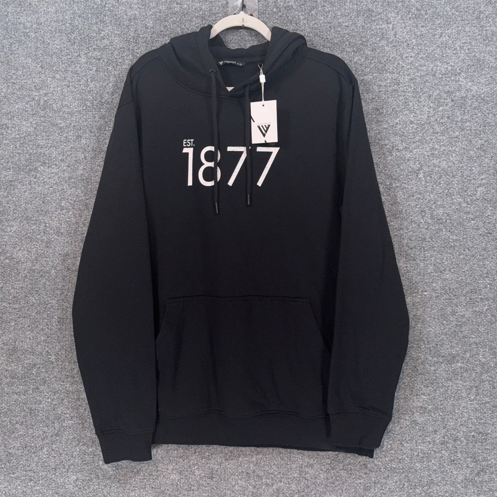 Levelwear Hoodie Mens XL Black EST 1877 Graphic Podium Pullover Sweatshirt NEW